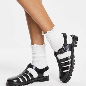 Juju black heeled women’s sandals UK6